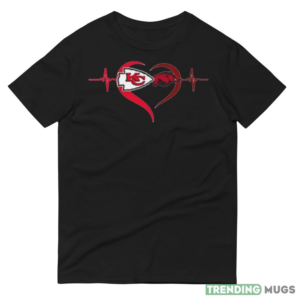 Heartbeat Kansas City Chiefs And Arkansas Razorbacks shirt Dark Shirt Heartbeat Kansas City Chiefs And Arkansas Razorbacks shirt Dark Shirt
