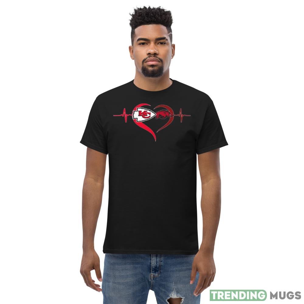 Heartbeat Kansas City Chiefs And Arkansas Razorbacks shirt Dark Shirt Heartbeat Kansas City Chiefs And Arkansas Razorbacks shirt Dark Shirt