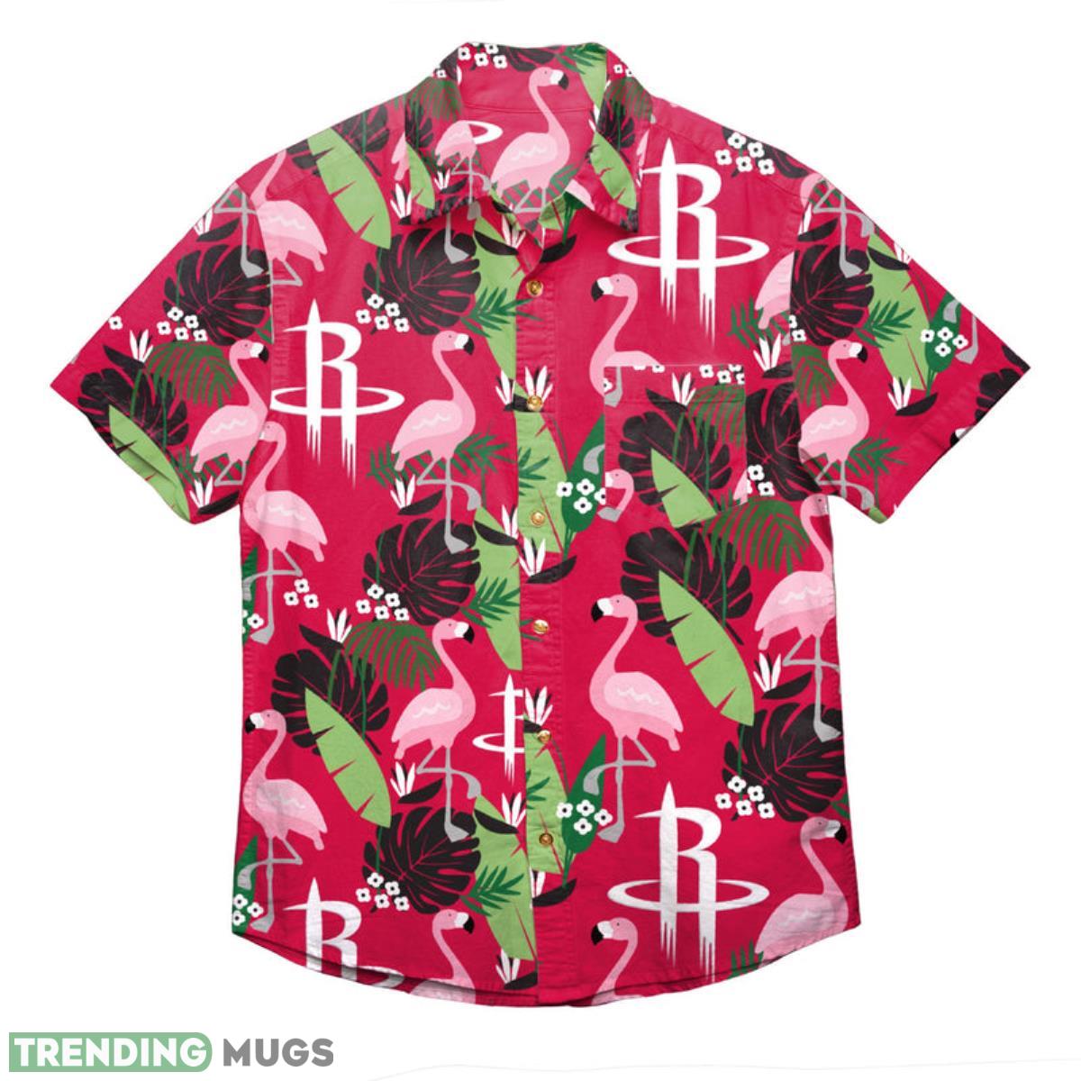 Houston Rockets NBA Floral Button Up Shirt Product Photo 1