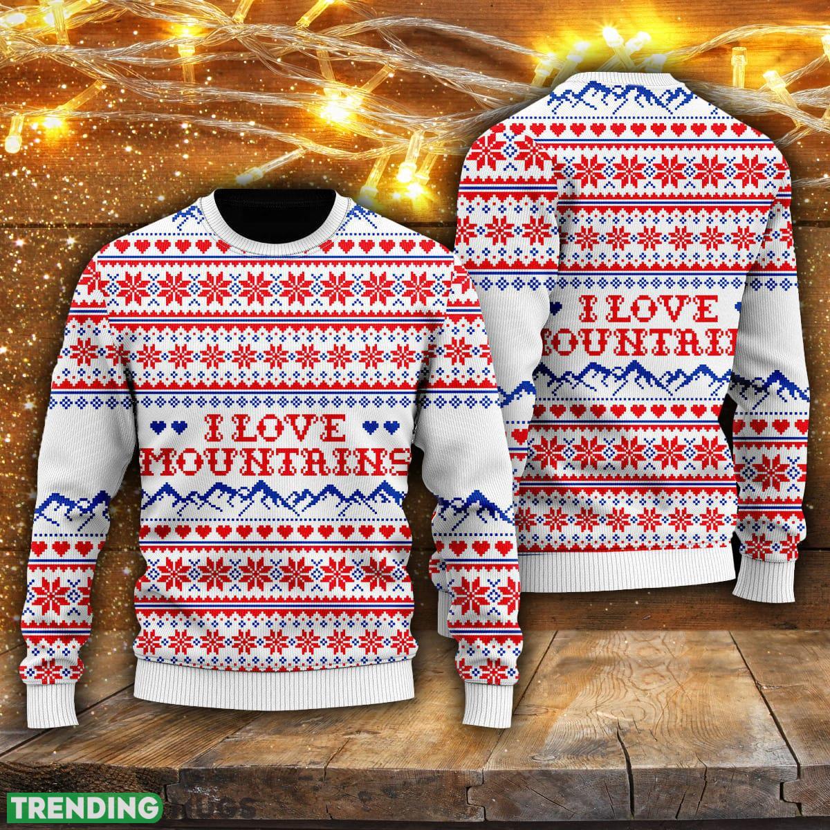 I Love Mountains Pattern Ugly Christmas Sweater Men And Women Gift For Christmas - I Love Mountains Pattern Ugly Christmas Sweater For Men & Women UH2032_1 I Love Mountains Pattern Ugly Christmas Sweater Men And Women Gift For Christmas - I Love Mountains Pattern Ugly Christmas Sweater For Men & Women UH2032_1