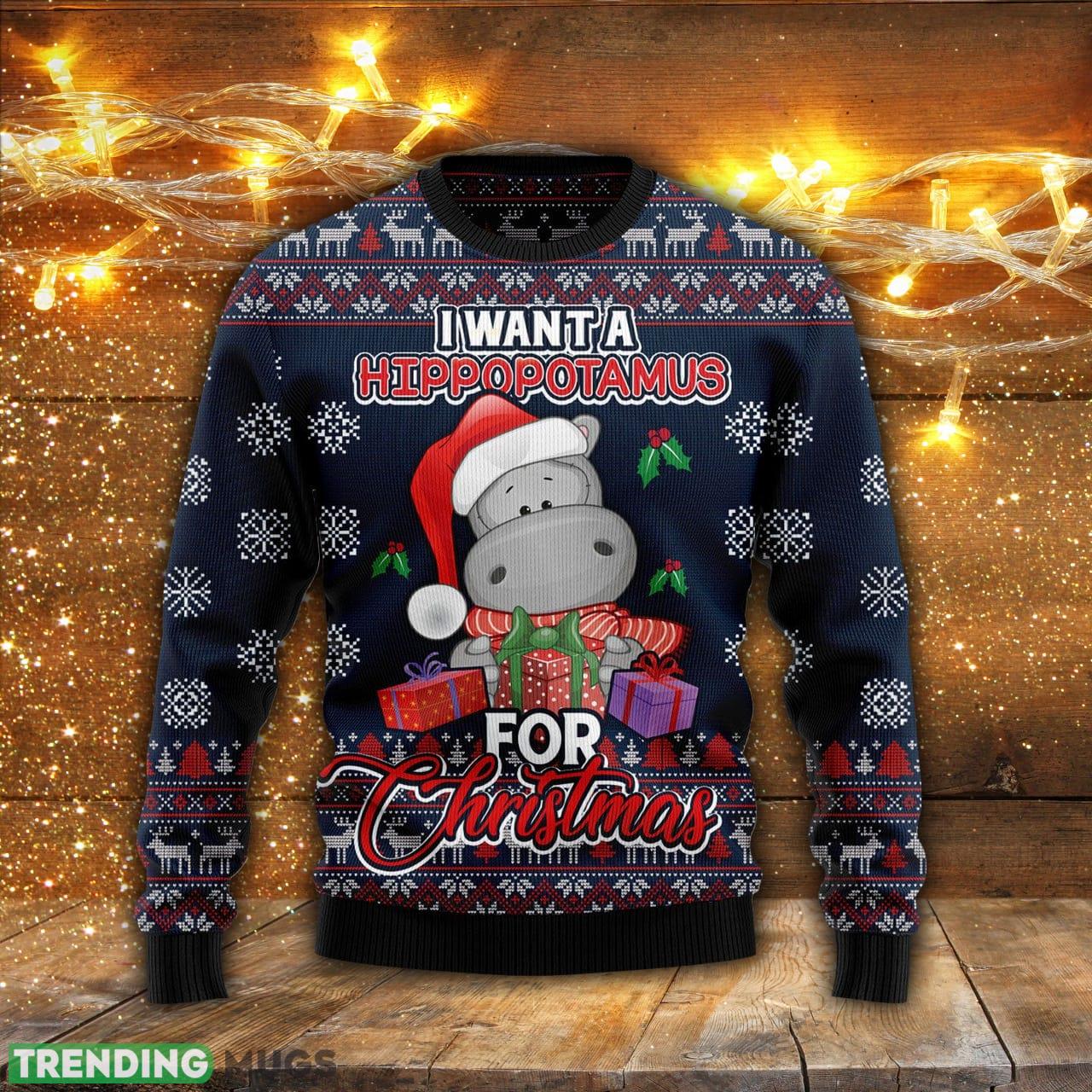I Want A Hippopotamus Ugly Christmas Sweater Men And Women Gift For Christmas - I Want A Hippopotamus Ugly Christmas Sweater For Men & Women Adult US4481_1 I Want A Hippopotamus Ugly Christmas Sweater Men And Women Gift For Christmas - I Want A Hippopotamus Ugly Christmas Sweater For Men & Women Adult US4481_1