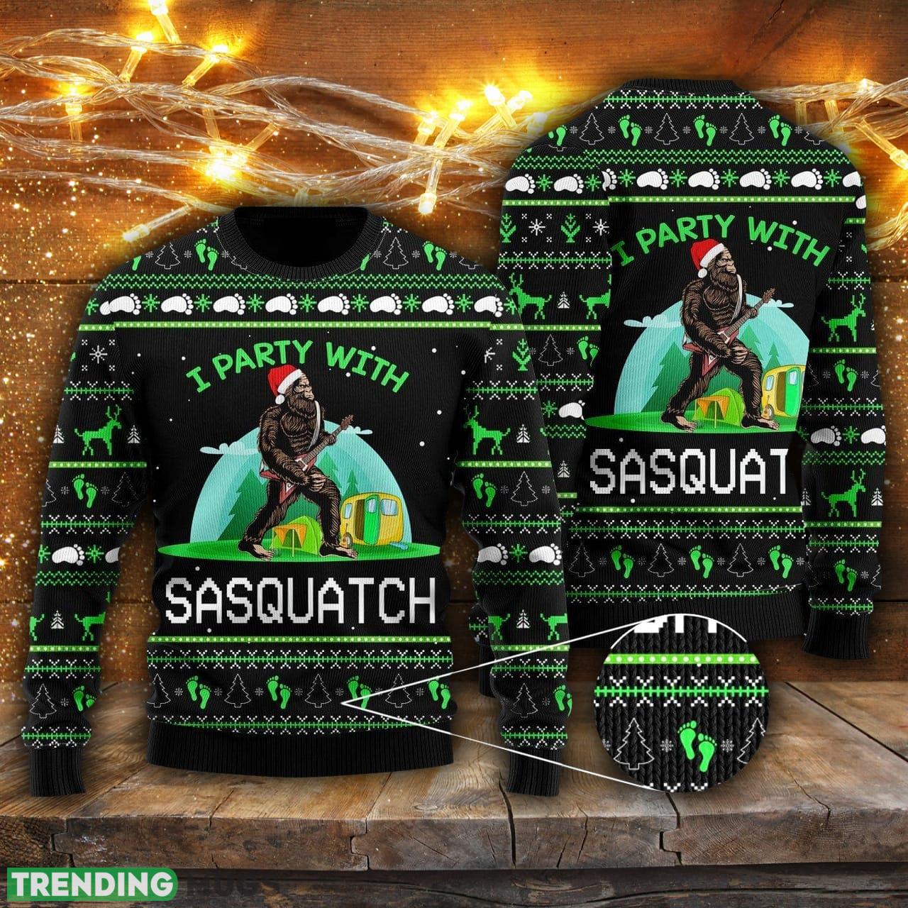 I'm Party With Sasquatch Camping Ugly Christmas Sweater Men And Women Gift For Christmas 3D Sweater I'm Party With Sasquatch Camping Ugly Christmas Sweater Men And Women Gift For Christmas - I'm Party With Sasquatch Camping Ugly Christmas Sweater For Men & Women UH1132_1