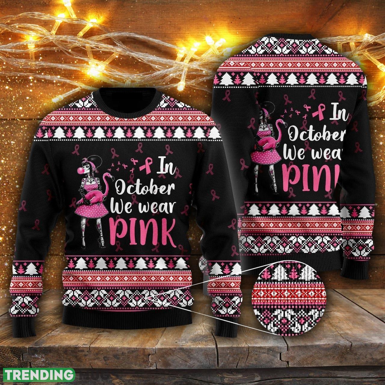 In Octorber We Wear Pink Flamingo Ugly Christmas Sweater Men And Women Gift For Christmas - In Octorber We Wear Pink Flamingo Ugly Christmas Sweater For Men & Women UH1115_1 In Octorber We Wear Pink Flamingo Ugly Christmas Sweater Men And Women Gift For Christmas - In Octorber We Wear Pink Flamingo Ugly Christmas Sweater For Men & Women UH1115_1