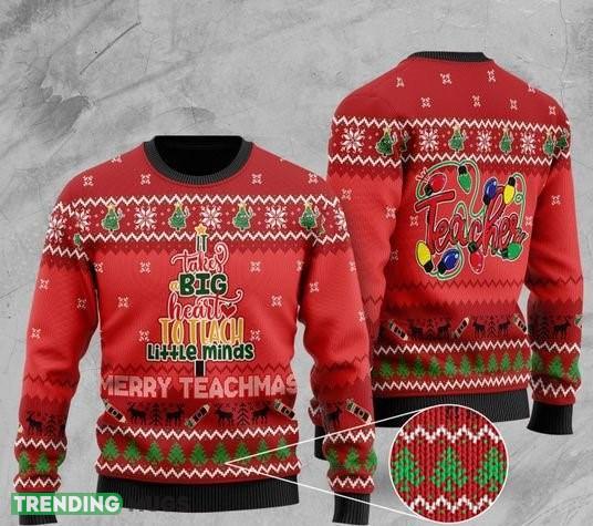 It Takes Big Heart To Teach Little Minds Merry Teachmas Ugly Christmas Sweater Men And Women Gift For Christmas - It Takes Big Heart To Teach Little Minds Merry Teachmas Ugly Christmas Sweater For Men & Women Adult US5699_1 It Takes Big Heart To Teach Little Minds Merry Teachmas Ugly Christmas Sweater Men And Women Gift For Christmas - It Takes Big Heart To Teach Little Minds Merry Teachmas Ugly Christmas Sweater For Men & Women Adult US5699_1