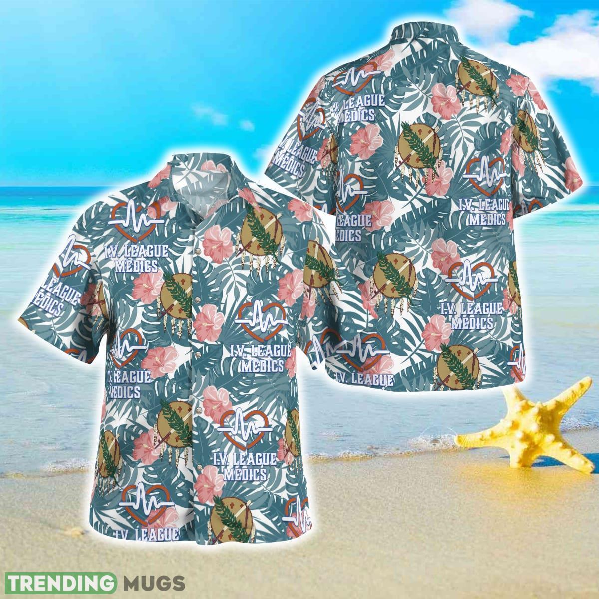 I.V. LEAGUE MEDICS In Hibiscus Pattern Hawaiian Shirt Best Style For Men And Women Product Photo 1