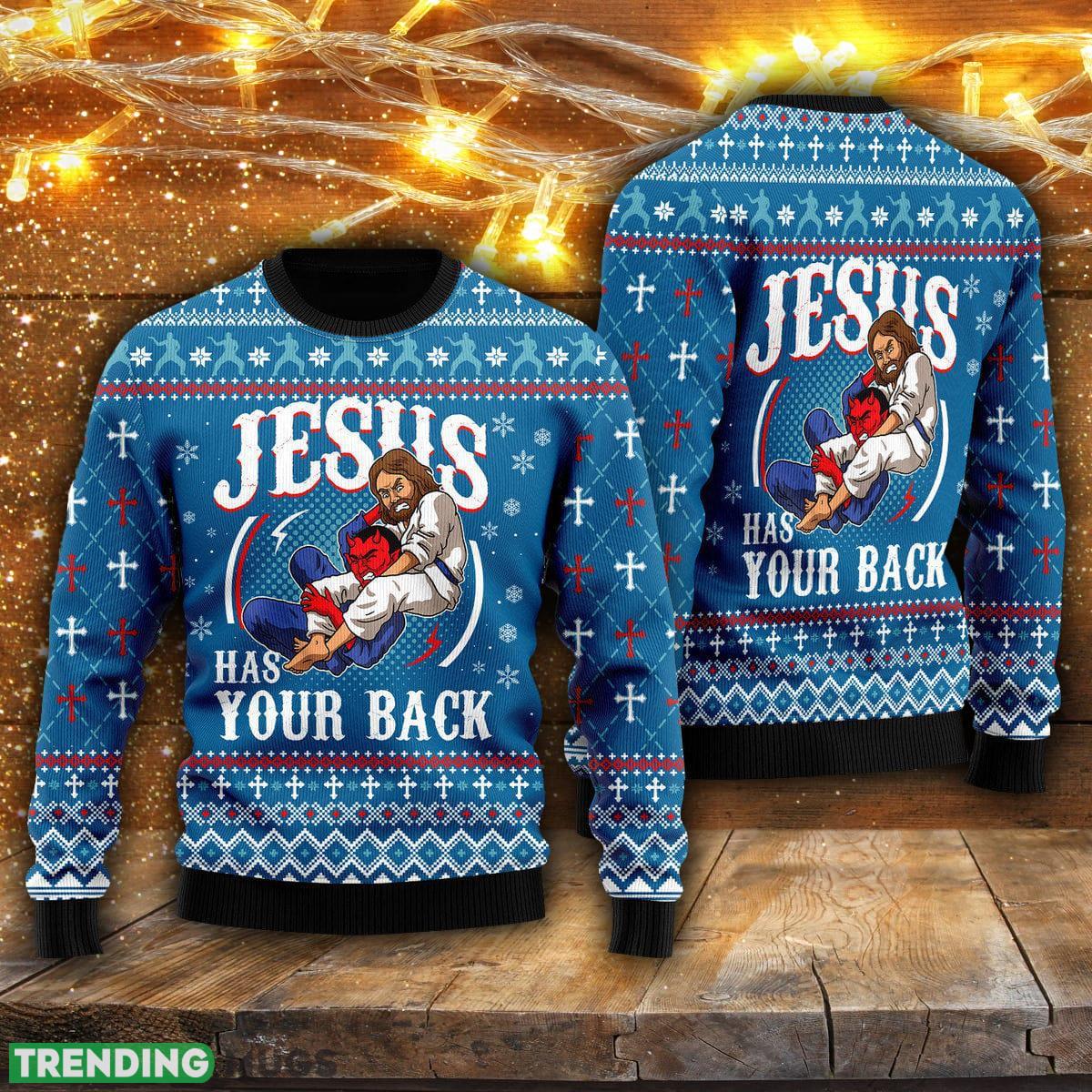 Jesus Has Your Back Ugly Christmas Sweater Men And Women Gift For Christmas - Jesus Has Your Back Ugly Christmas Sweater For Men & Women UH1258_1 Jesus Has Your Back Ugly Christmas Sweater Men And Women Gift For Christmas - Jesus Has Your Back Ugly Christmas Sweater For Men & Women UH1258_1
