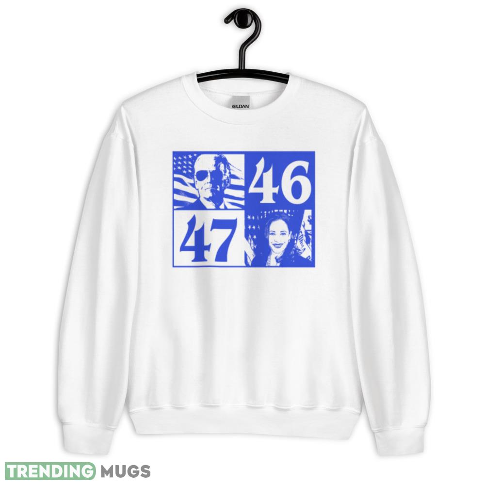 Joe Biden 46 Kamala Harris 47 Funny White T Shirt - 18000 Unisex Heavy Blend Crewneck Sweatshirt Joe Biden 46 Kamala Harris 47 Funny White T Shirt - 18000 Unisex Heavy Blend Crewneck Sweatshirt