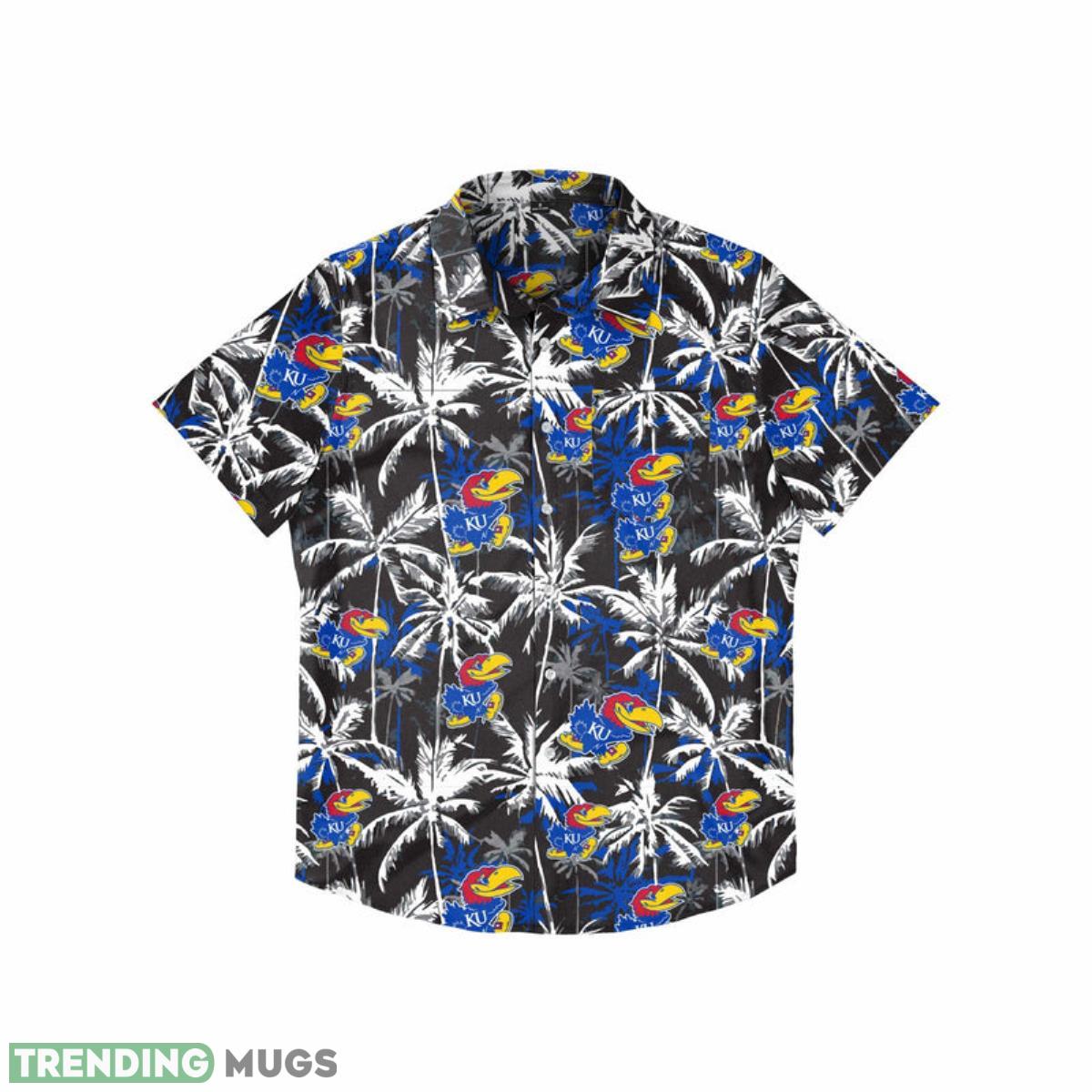 Kansas Jayhawks NCAA Black Floral Button Up Shirt Product Photo 1