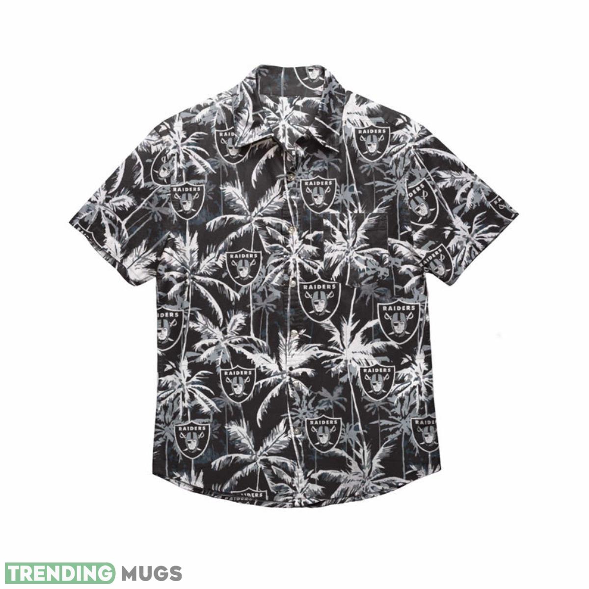 Las Vegas Raiders NFL Black Floral Button Up Shirt Product Photo 1