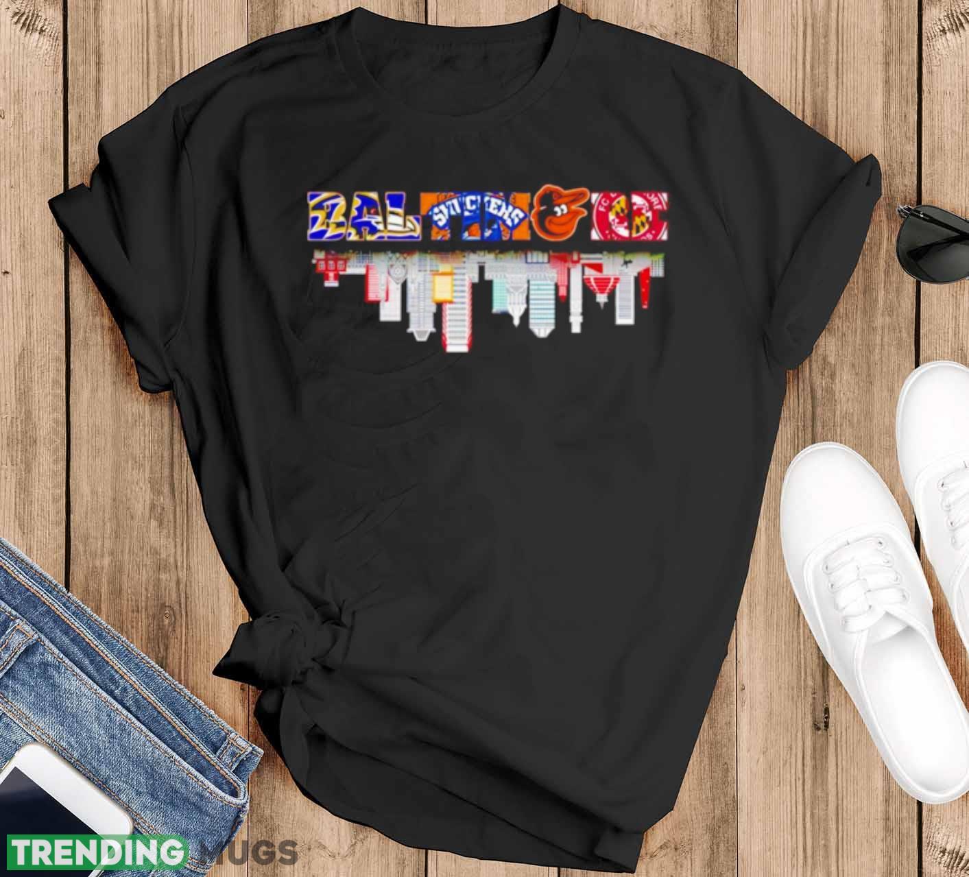 Logo Maryland sport teams skyline city shirt - Black T-Shirt Logo Maryland sport teams skyline city shirt - Black T-Shirt