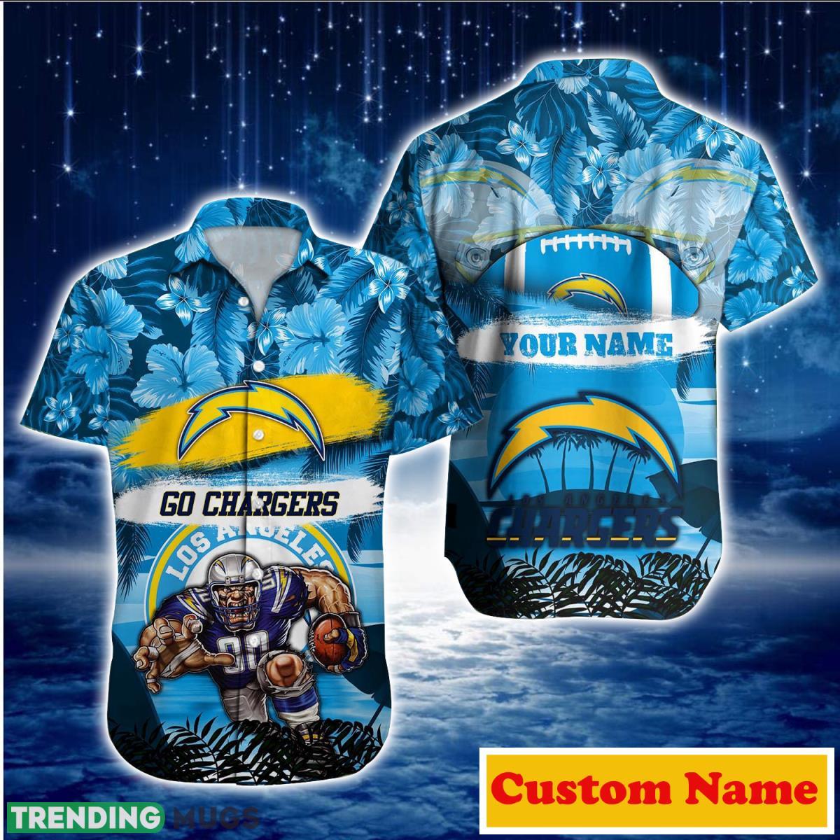 Los Angeles Chargers NFL Custom Name Hawaiian Shirt For Men And Women Unique Gift For Fans Product Photo 1