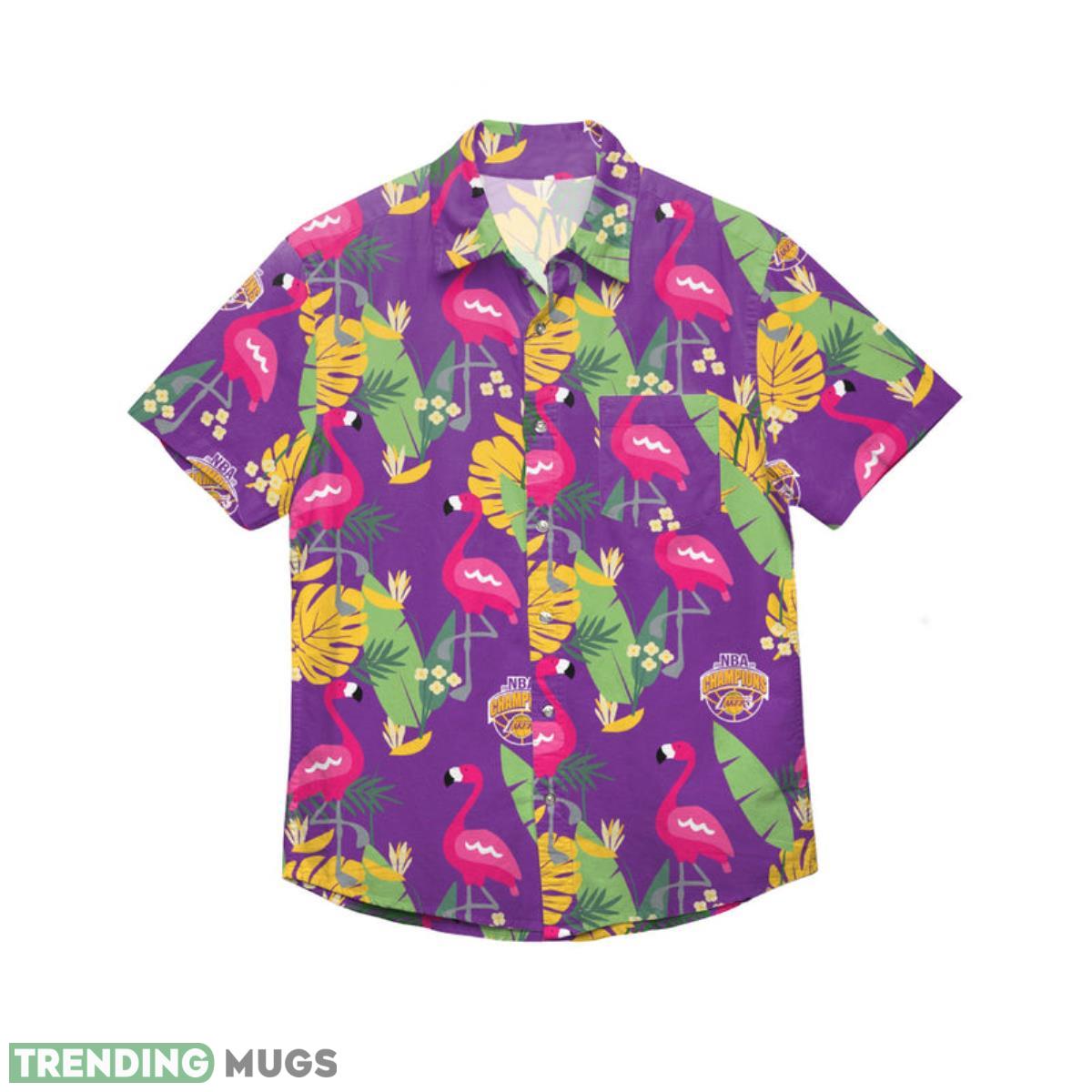 Los Angeles Lakers 2020 NBA Champions Floral Button Up Shirt Product Photo 1