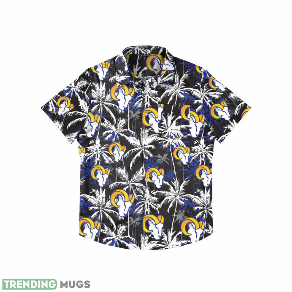 Los Angeles Rams NFL Black Floral Button Up Shirt Product Photo 1 Los Angeles Rams NFL Black Floral Button Up Shirt Product Photo 1