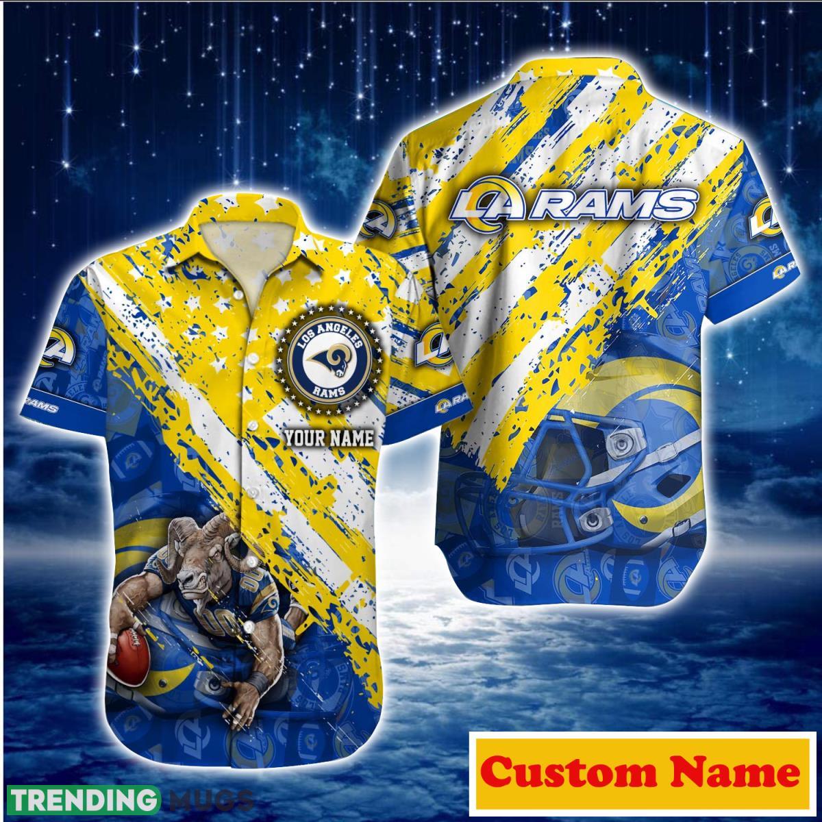 Los Angeles Rams NFL Custom Name Hawaiian Shirt For Men And Women Impressive Gift For Fans Product Photo 1 Los Angeles Rams NFL Custom Name Hawaiian Shirt For Men And Women Impressive Gift For Fans Product Photo 1