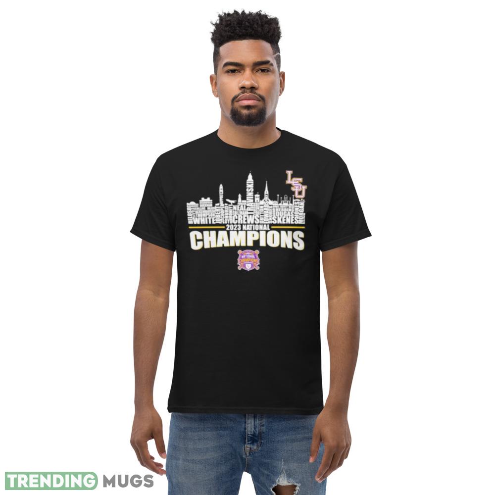 LSU Tiger Baseball Players Names City Skyline 2023 National Champions Shirt Dark Shirt LSU Tiger Baseball Players Names City Skyline 2023 National Champions Shirt Dark Shirt