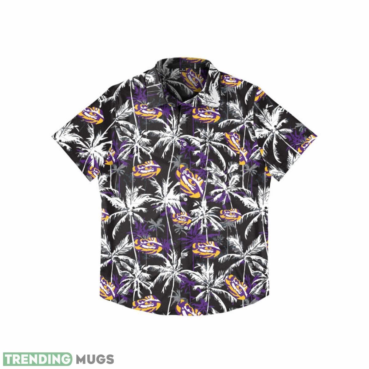 LSU Tigers NCAA Black Floral Button Up Shirt Product Photo 1