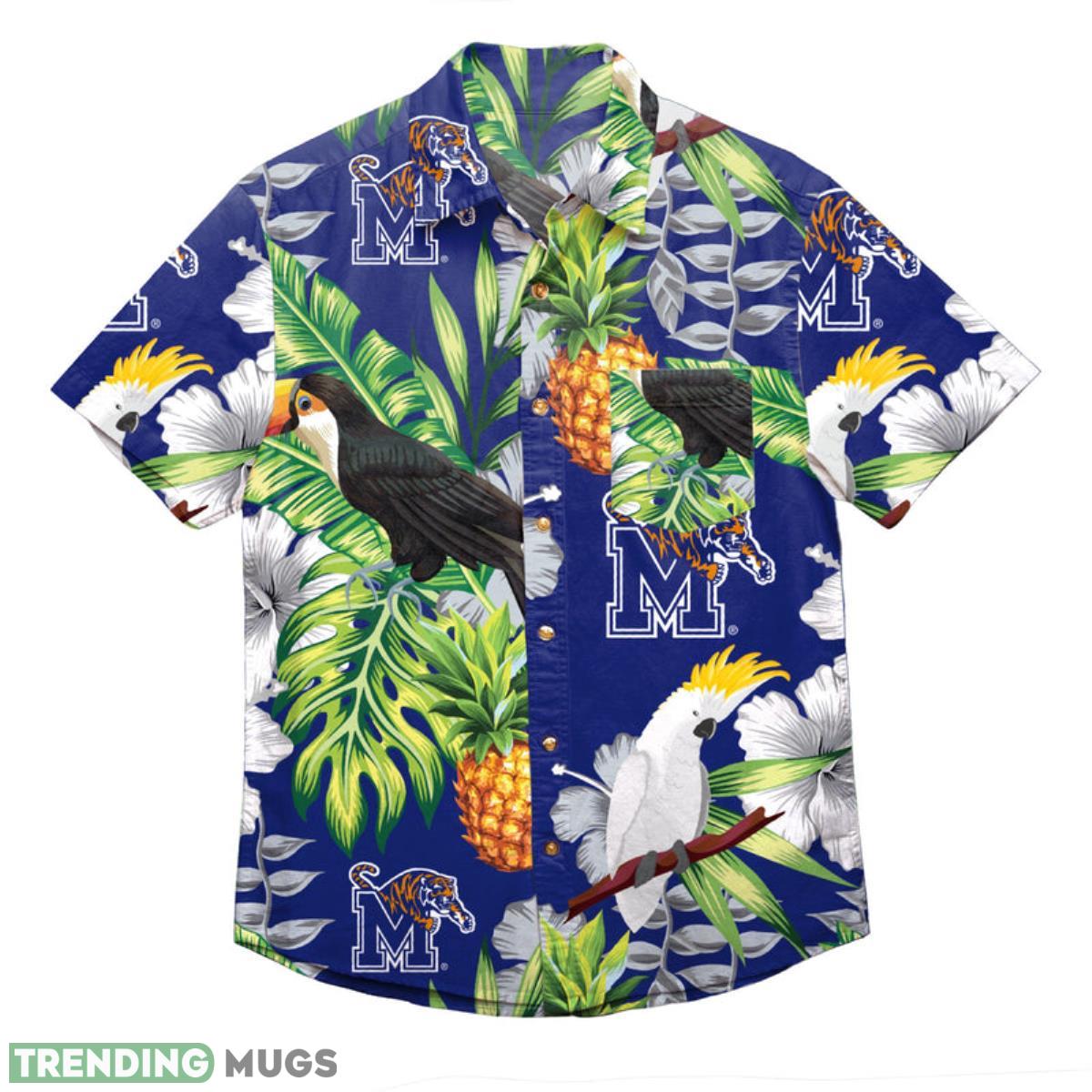 Memphis Tigers NCAA Floral Button Up Shirt Product Photo 1