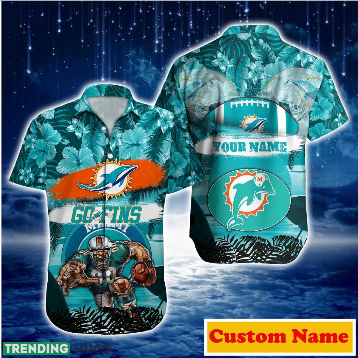 Miami Dolphins NFL Custom Name Hawaiian Shirt For Men And Women Unique Gift For Fans Product Photo 1