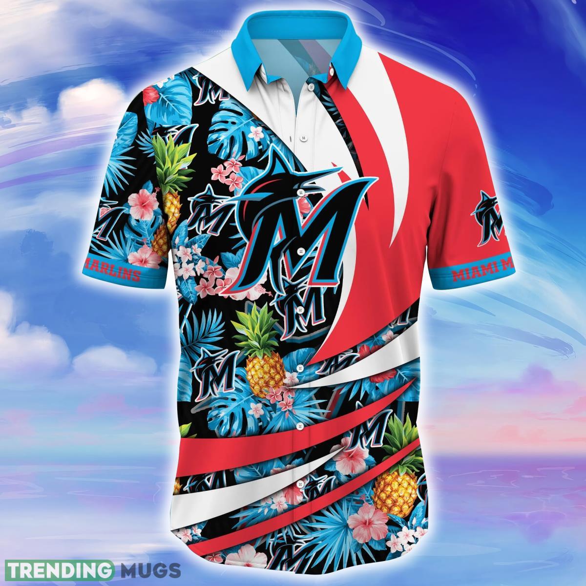 Miami Marlins MLB Flower Hawaiian Shirt Style Gift For Men Women Fans Hawaiian Shirt Miami Marlins MLB Flower Hawaiian Shirt Style Gift For Men Women Fans Hawaiian Shirt