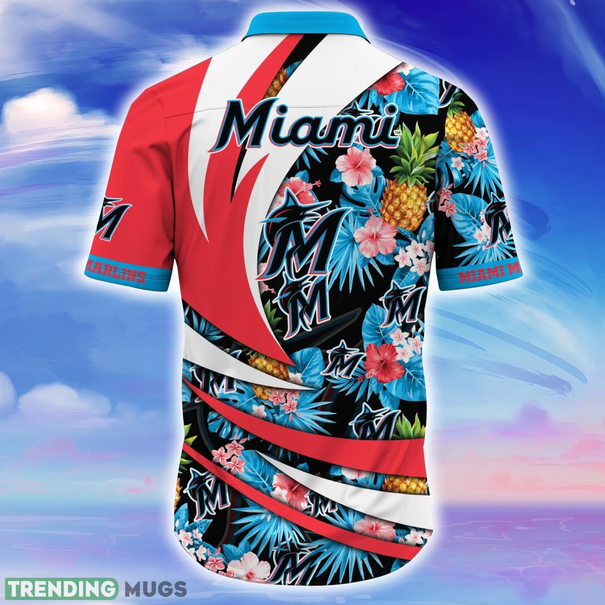 Miami Marlins MLB Flower Hawaiian Shirt Style Gift For Men Women Fans Hawaiian Shirt Miami Marlins MLB Flower Hawaiian Shirt Style Gift For Men Women Fans Hawaiian Shirt