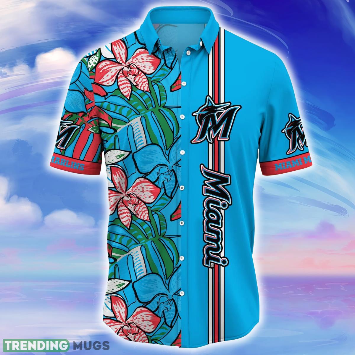 Miami Marlins MLB Flower Hawaiian Shirt Unique Gift For Fans Hawaiian Shirt Miami Marlins MLB Flower Hawaiian Shirt Unique Gift For Fans Hawaiian Shirt