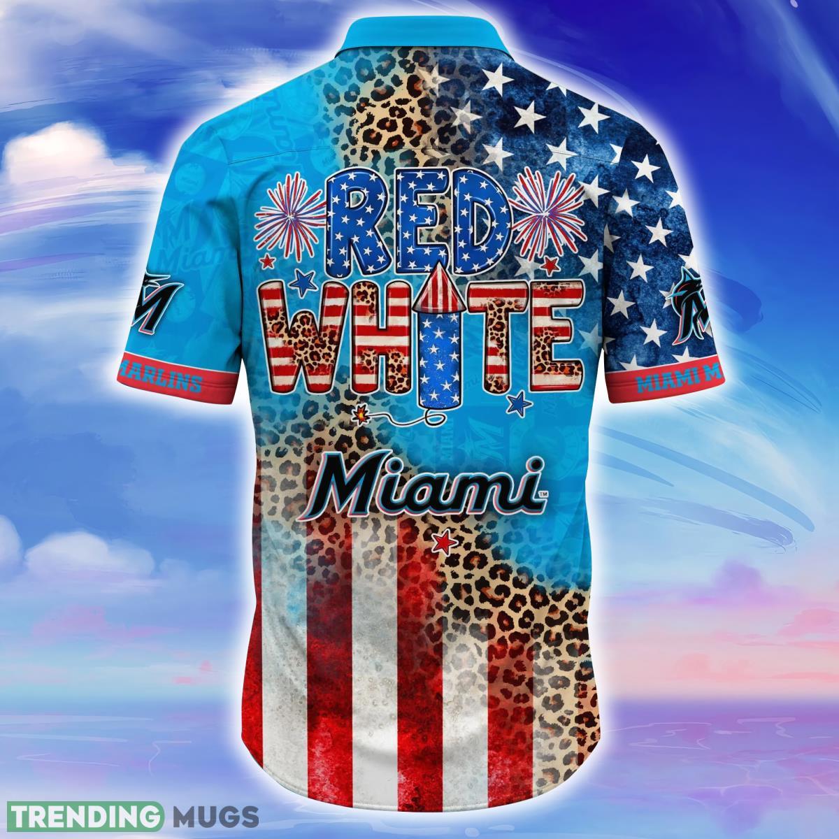 Miami Marlins MLB Hawaiian Shirt Independence Day Shirt For Fans Hawaiian Shirt Miami Marlins MLB Hawaiian Shirt Independence Day Shirt For Fans Hawaiian Shirt