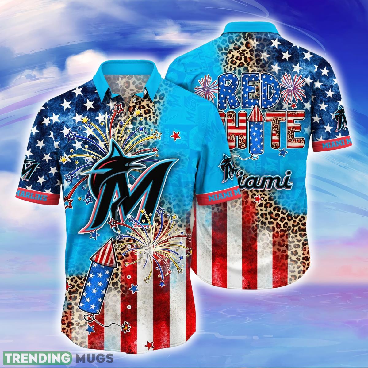 Miami Marlins MLB Hawaiian Shirt Independence Day Shirt For Fans Product Photo 1
