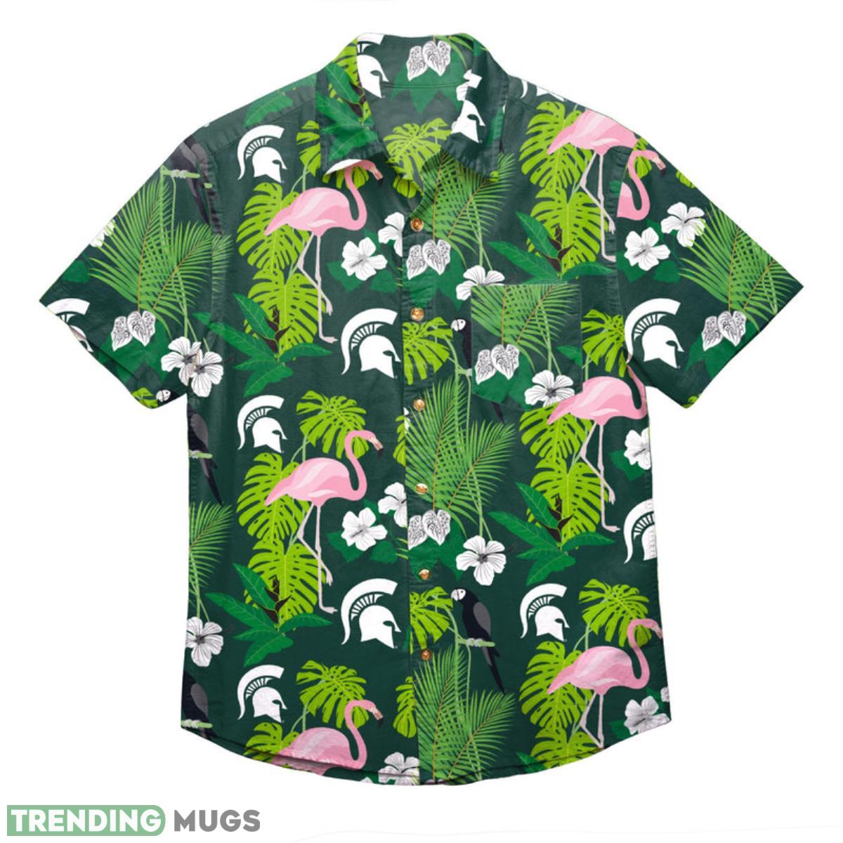 Michigan State Spartans NCAA Floral Button Up Shirt Product Photo 1 Michigan State Spartans NCAA Floral Button Up Shirt Product Photo 1