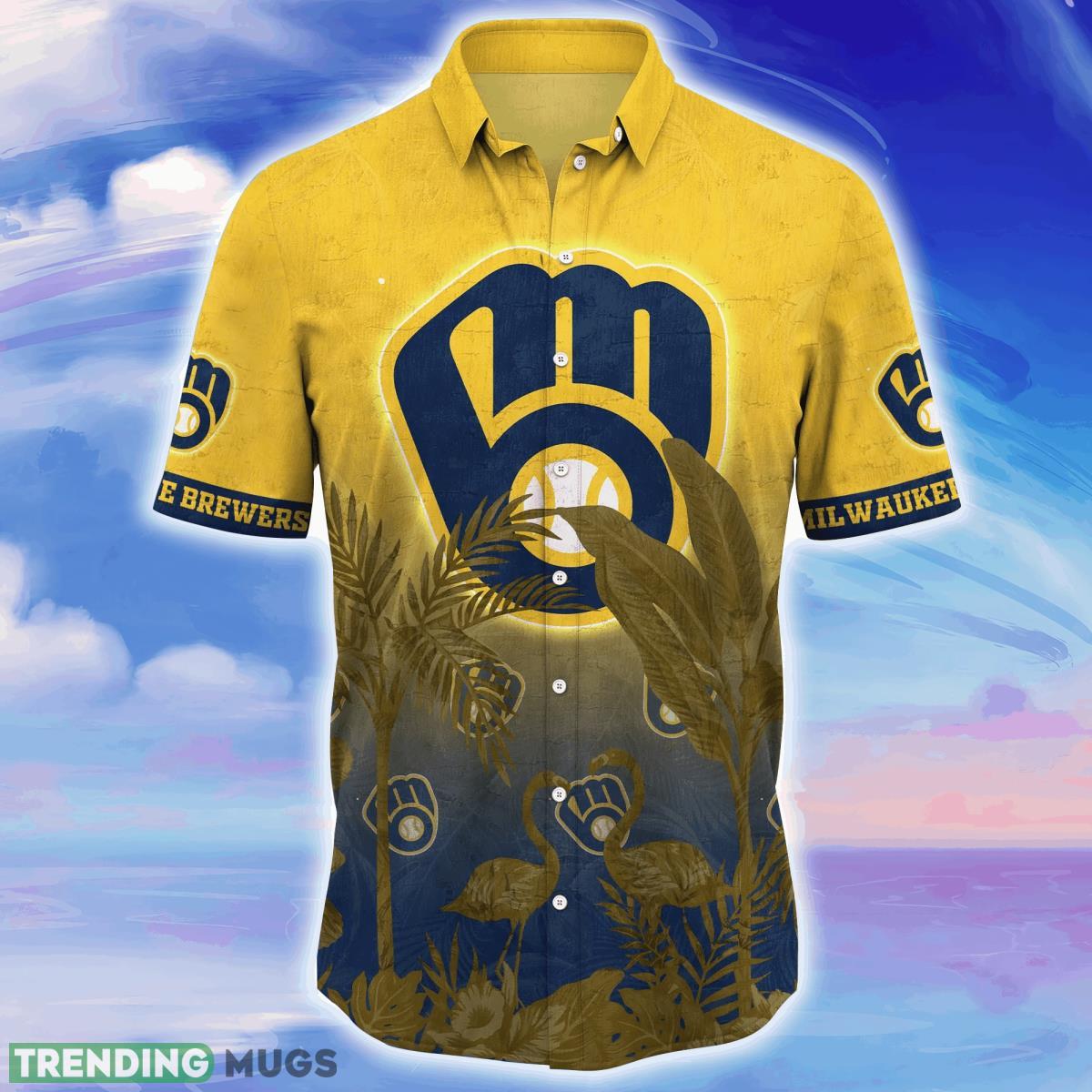 Milwaukee Brewers MLB Flower Hawaiian Shirt Best Gift For Fans Hawaiian Shirt Milwaukee Brewers MLB Flower Hawaiian Shirt Best Gift For Fans Hawaiian Shirt