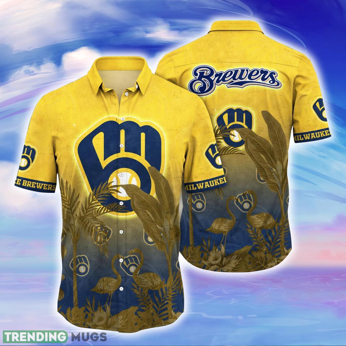 Milwaukee Brewers MLB Flower Hawaiian Shirt Best Gift For Fans Product Photo 1 Milwaukee Brewers MLB Flower Hawaiian Shirt Best Gift For Fans Product Photo 1
