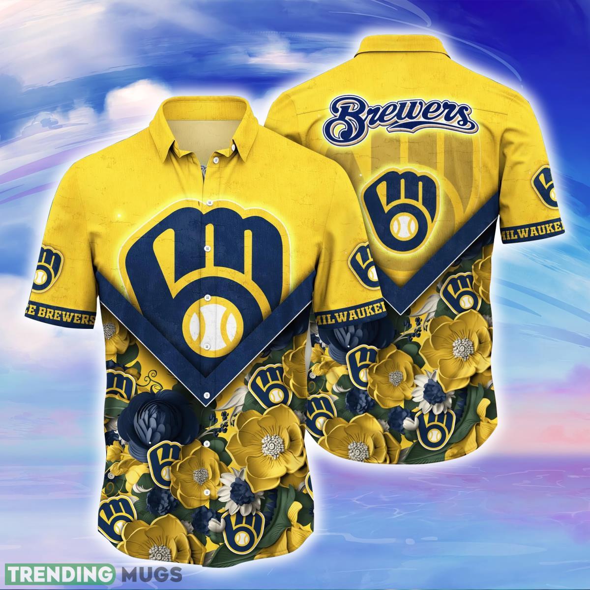 Milwaukee Brewers MLB Flower Hawaiian Shirt For Men Women Best Gift For Real Fans Product Photo 1 Milwaukee Brewers MLB Flower Hawaiian Shirt For Men Women Best Gift For Real Fans Product Photo 1
