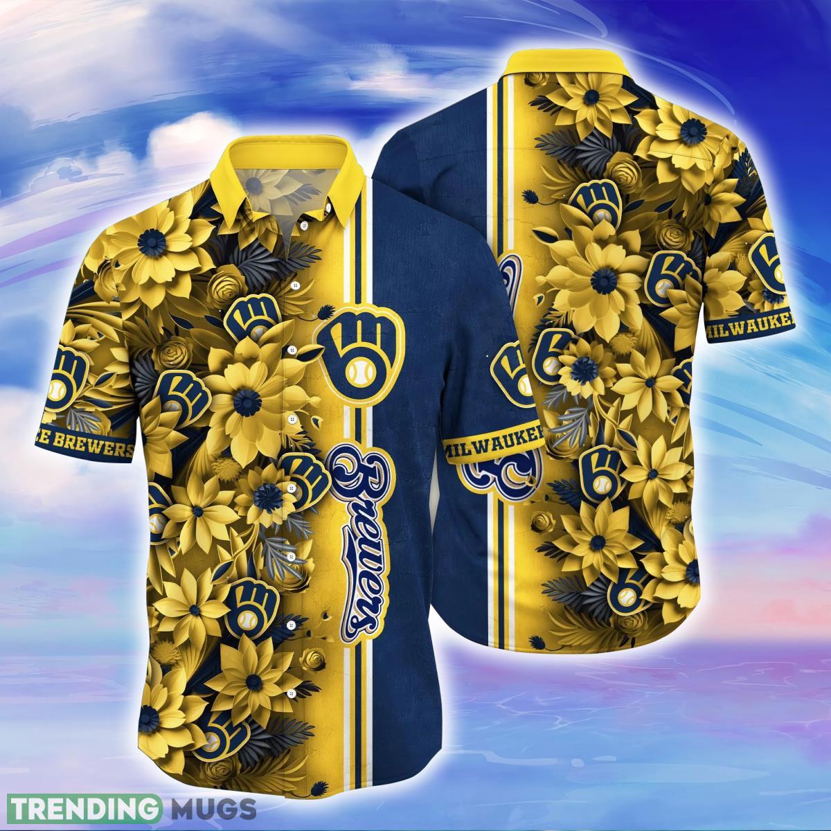 Milwaukee Brewers MLB Flower Hawaiian Shirt For Men Women Great Gift For Real Fans Product Photo 1 Milwaukee Brewers MLB Flower Hawaiian Shirt For Men Women Great Gift For Real Fans Product Photo 1