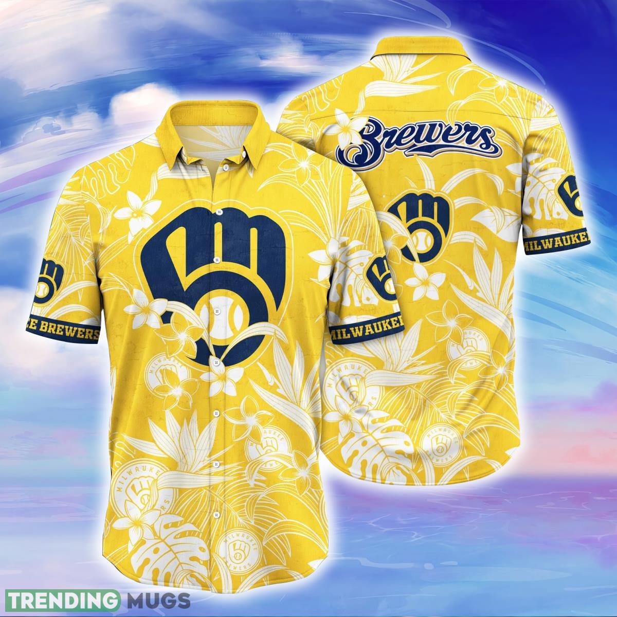 Milwaukee Brewers MLB Flower Hawaiian Shirt For Men Women Impressive Gift For Fans Product Photo 1 Milwaukee Brewers MLB Flower Hawaiian Shirt For Men Women Impressive Gift For Fans Product Photo 1