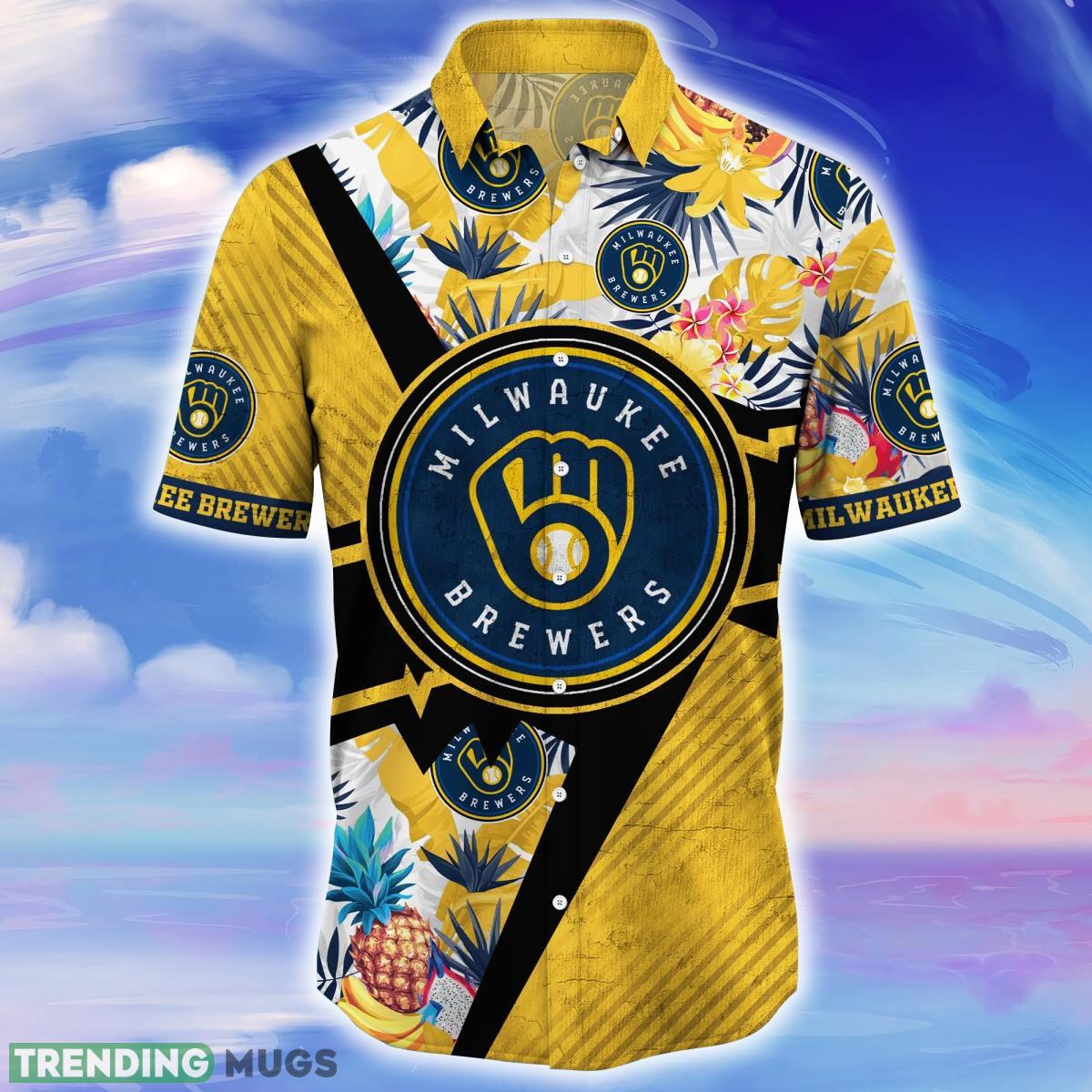 Milwaukee Brewers MLB Flower Hawaiian Shirt Gift For Men Women Fans Hawaiian Shirt Milwaukee Brewers MLB Flower Hawaiian Shirt Gift For Men Women Fans Hawaiian Shirt