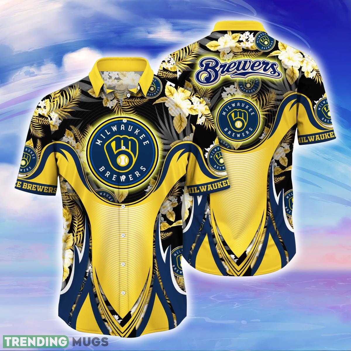 Milwaukee Brewers MLB Flower Hawaiian Shirt Impressive Gift For Men Women Fans Product Photo 1