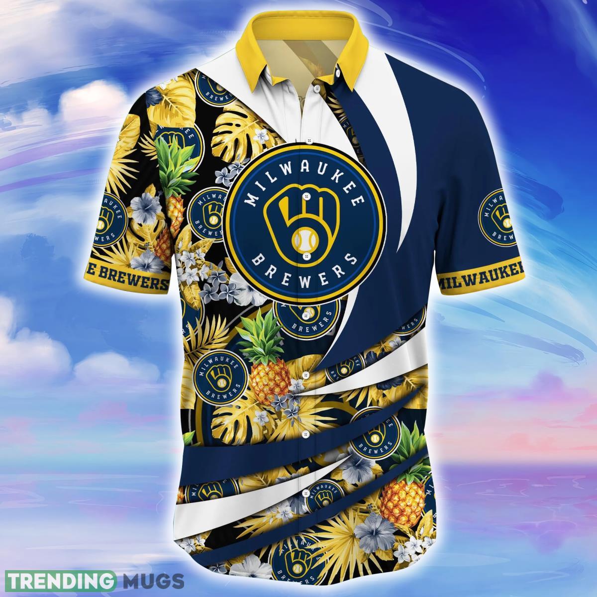 Milwaukee Brewers MLB Flower Hawaiian Shirt Style Gift For Men Women Fans Hawaiian Shirt Milwaukee Brewers MLB Flower Hawaiian Shirt Style Gift For Men Women Fans Hawaiian Shirt