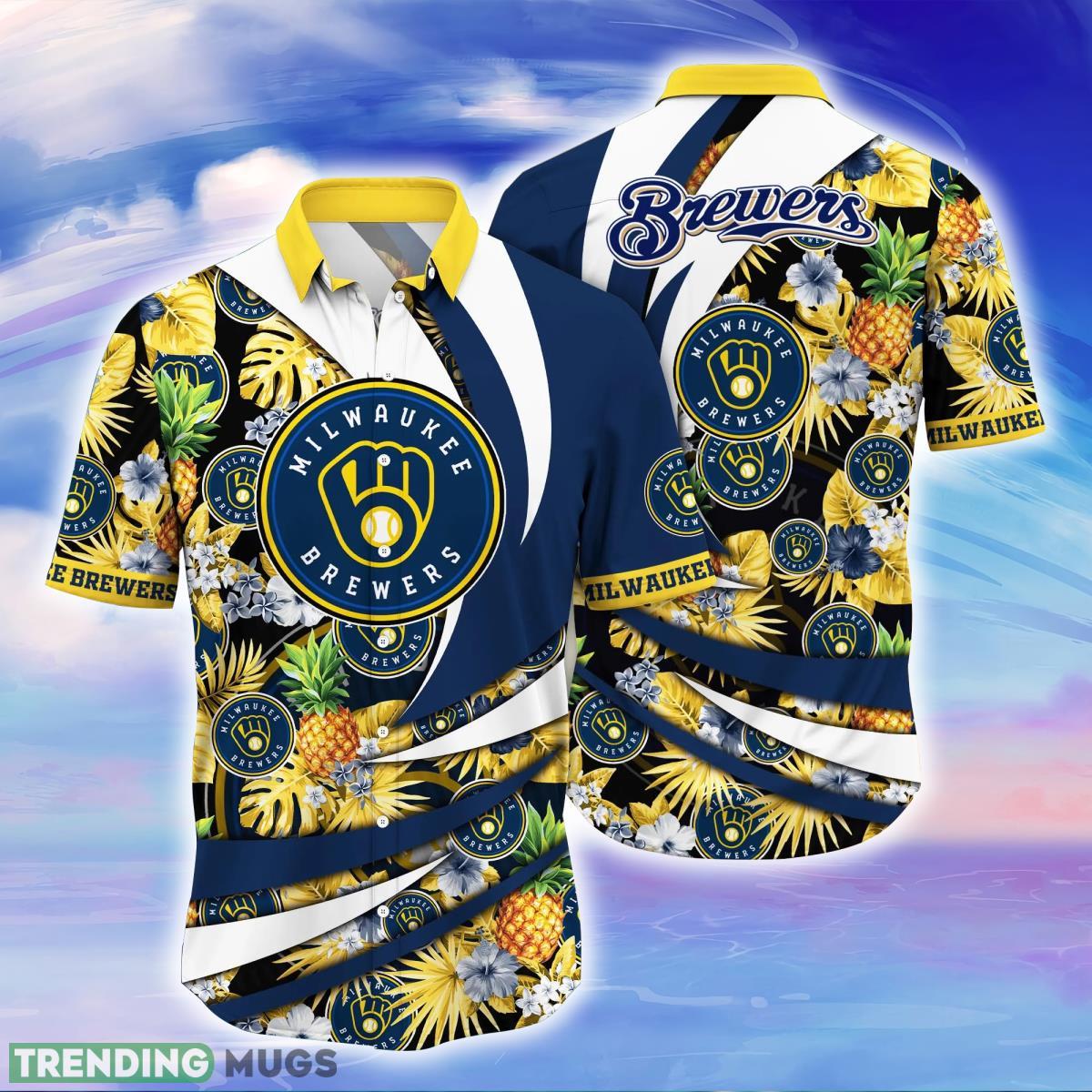 Milwaukee Brewers MLB Flower Hawaiian Shirt Style Gift For Men Women Fans Product Photo 1