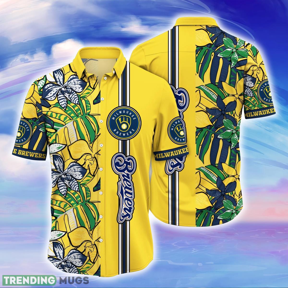 Milwaukee Brewers MLB Flower Hawaiian Shirt Unique Gift For Fans Product Photo 1 Milwaukee Brewers MLB Flower Hawaiian Shirt Unique Gift For Fans Product Photo 1