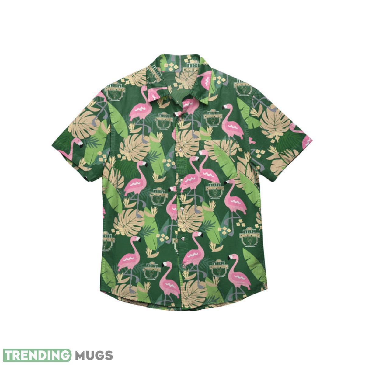 Milwaukee Bucks 2021 NBA Champions Floral Button Up Shirt Product Photo 1