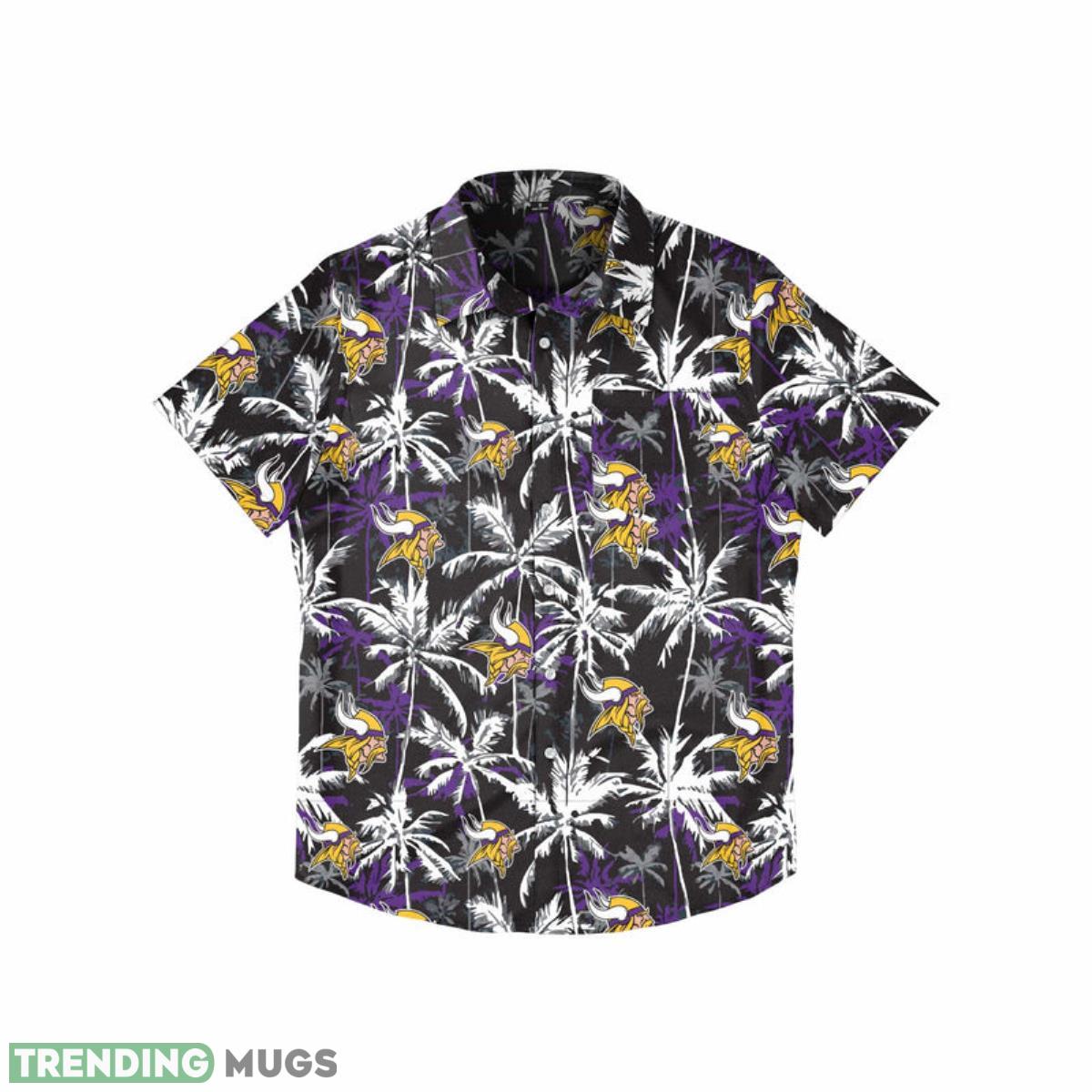 Minnesota Vikings NFL Black Floral Button Up Shirt Product Photo 1 Minnesota Vikings NFL Black Floral Button Up Shirt Product Photo 1