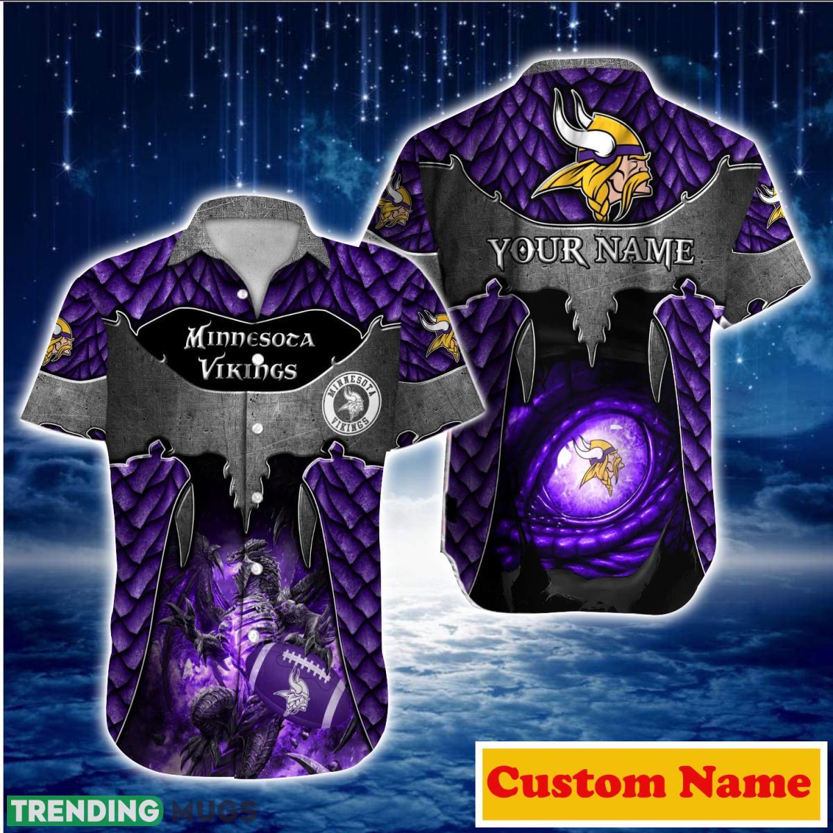 Minnesota Vikings NFL Custom Name Hawaiian Shirt For Men And Women Best Gift For True Fans Product Photo 1 Minnesota Vikings NFL Custom Name Hawaiian Shirt For Men And Women Best Gift For True Fans Product Photo 1