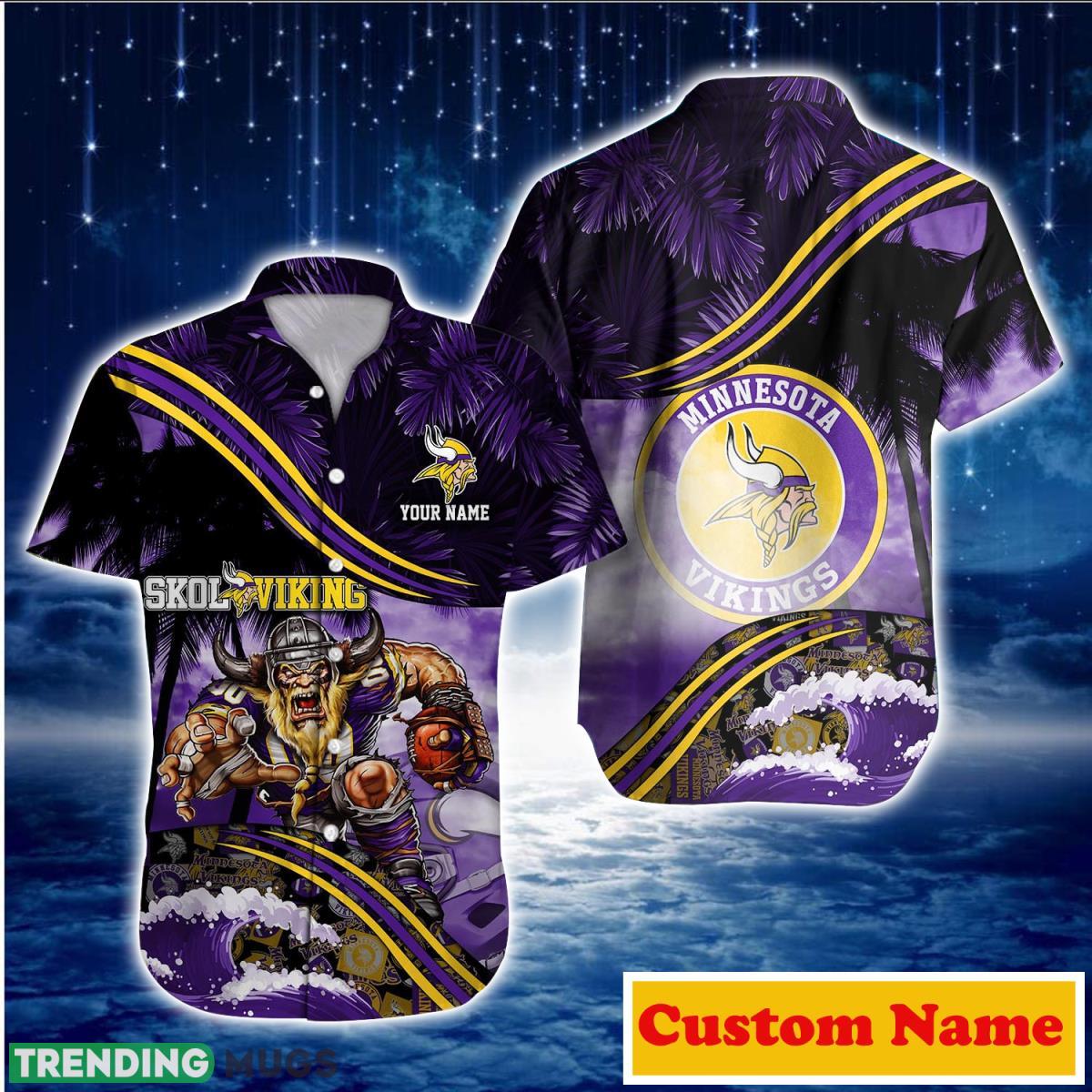 Minnesota Vikings NFL Custom Name Hawaiian Shirt For Men And Women Great Gift For Fans Product Photo 1