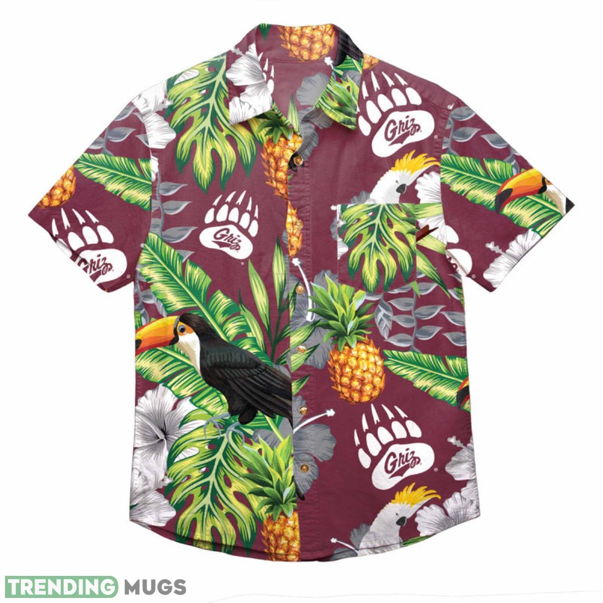 Montana Grizzlies NCAA Floral Button Up Shirt Product Photo 1