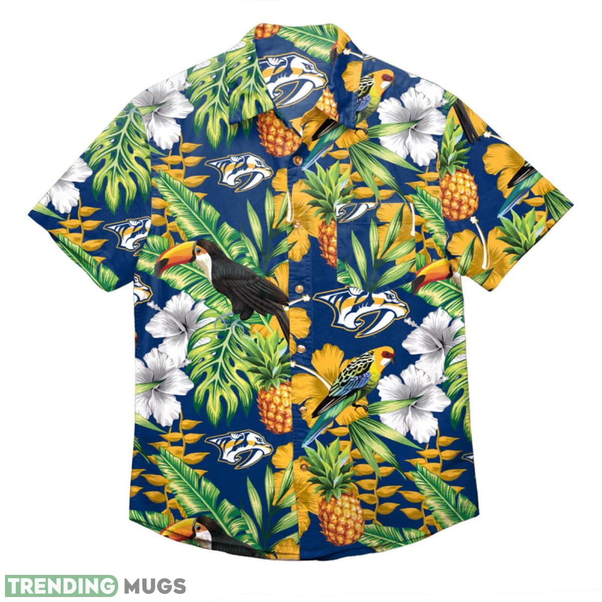 Nashville Predators NHL Floral Button Up Shirt Product Photo 1