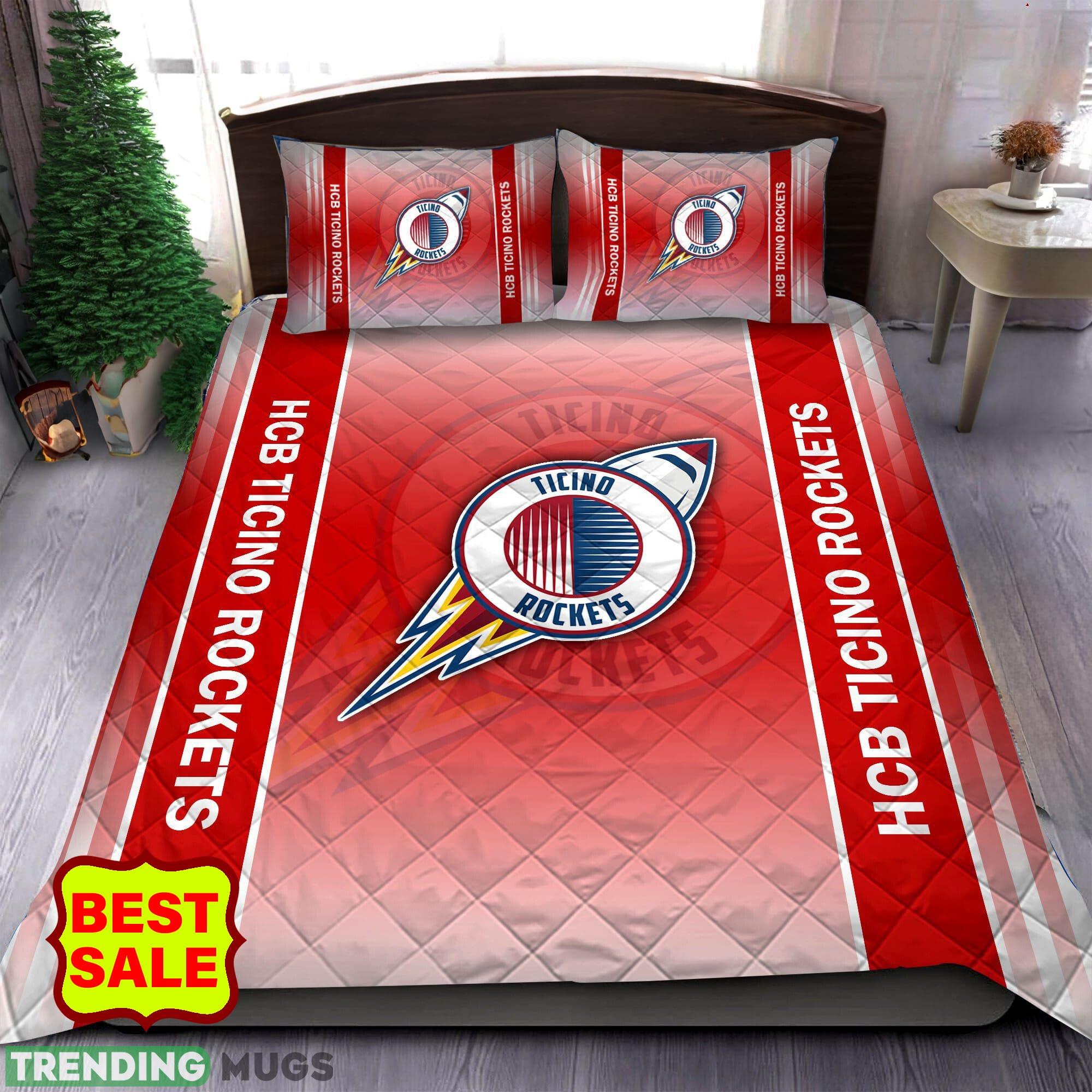 National League Swiss League HCB Ticino Rockets Big Logo Christmas Quilt Sets Full Size King Queen Twin - National League Swiss League HCB Ticino Rockets Quilt Set_1 National League Swiss League HCB Ticino Rockets Big Logo Christmas Quilt Sets Full Size King Queen Twin - National League Swiss League HCB Ticino Rockets Quilt Set_1