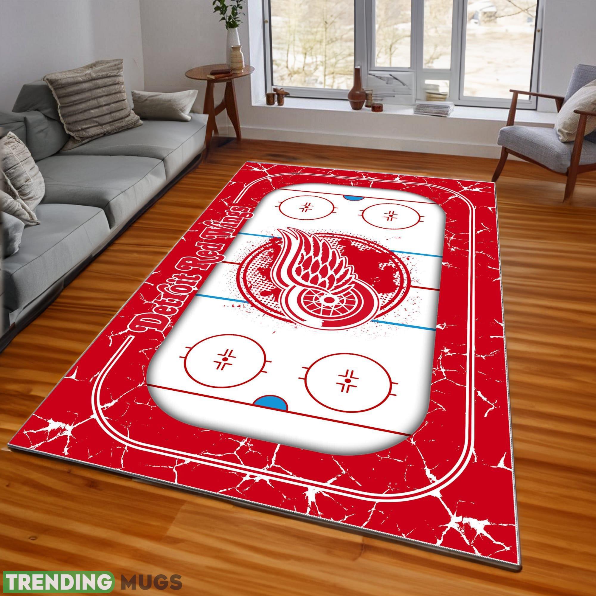 NHL Detroit Red Wings Logo Area Rugs, Velvet Rug And Flannel Rug Living Room Indoor - NHL Detroit Red Wings Rugs_1 NHL Detroit Red Wings Logo Area Rugs, Velvet Rug And Flannel Rug Living Room Indoor - NHL Detroit Red Wings Rugs_1