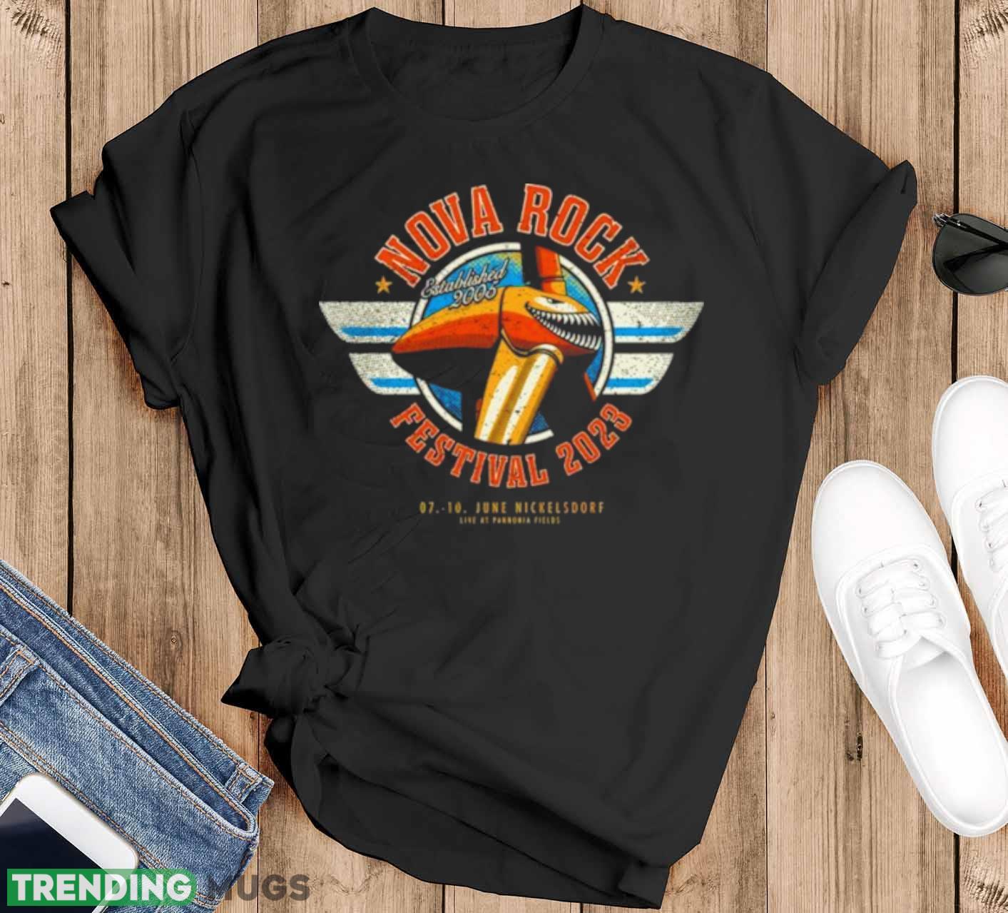 Nova Rock Festival Nose Art Shield 2023 Shirt - Black T-Shirt Nova Rock Festival Nose Art Shield 2023 Shirt - Black T-Shirt