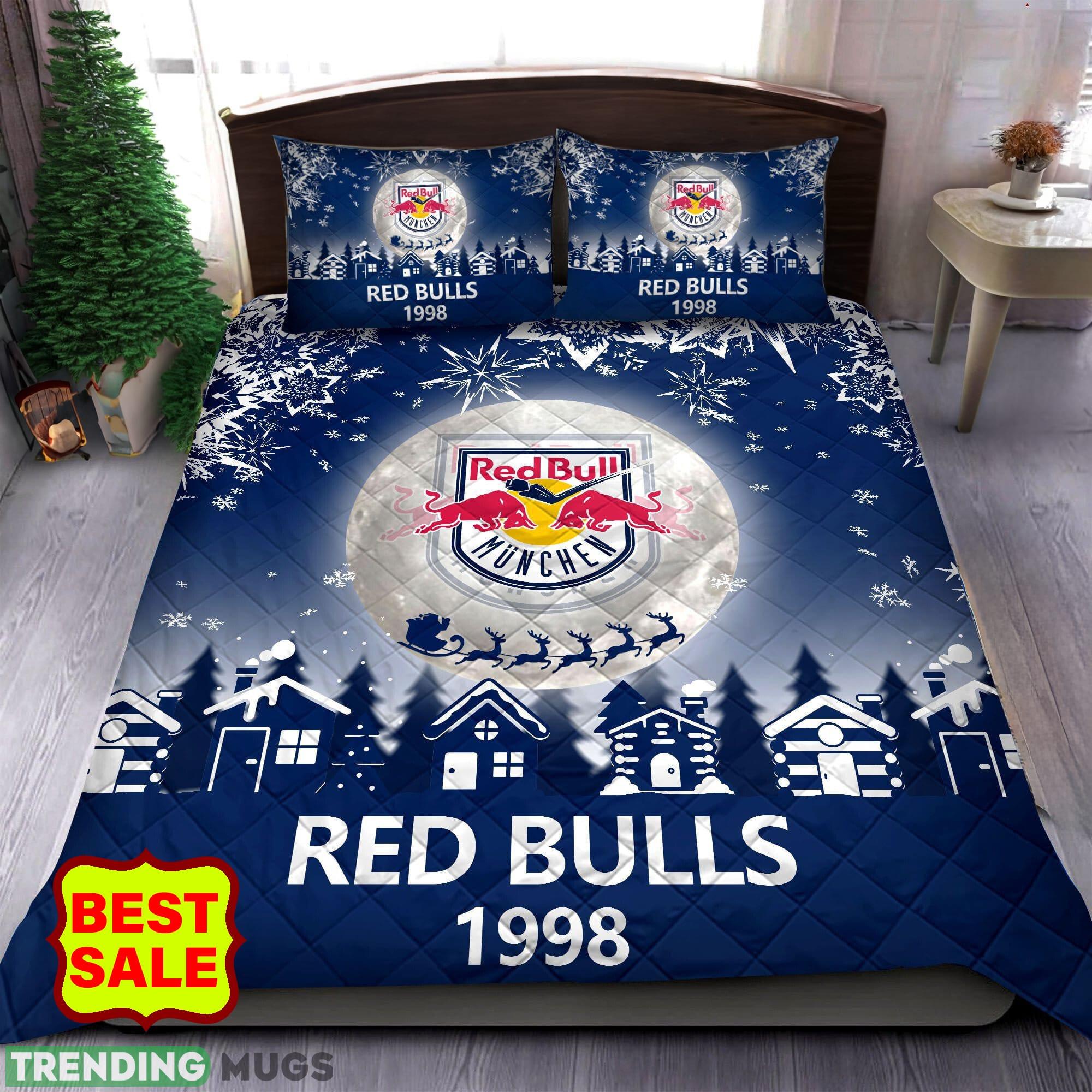 Penny Del EHC Red Bull Munchen Big Logo Christmas Quilt Sets Blue Full Size King Queen Twin - Penny Del EHC Red Bull Munchen Quilt Set_1