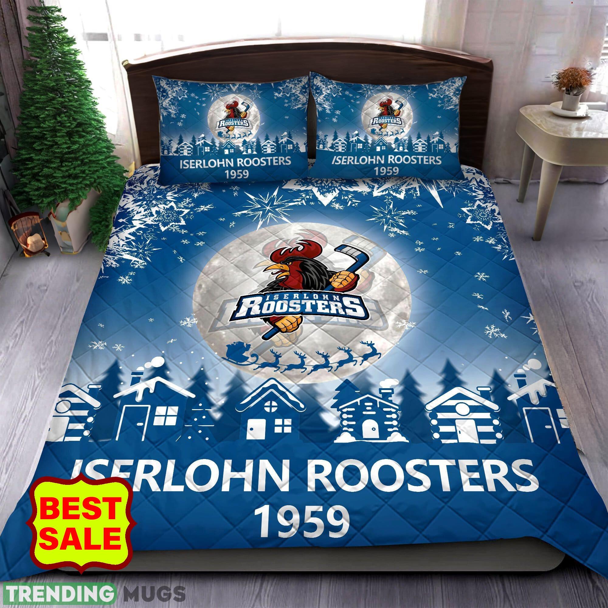 Penny Del Iserlohn Roosters Big Logo Christmas Quilt Sets Comfort Full Size King Queen Twin - Penny Del Iserlohn Roosters Quilt Set_1 Penny Del Iserlohn Roosters Big Logo Christmas Quilt Sets Comfort Full Size King Queen Twin - Penny Del Iserlohn Roosters Quilt Set_1