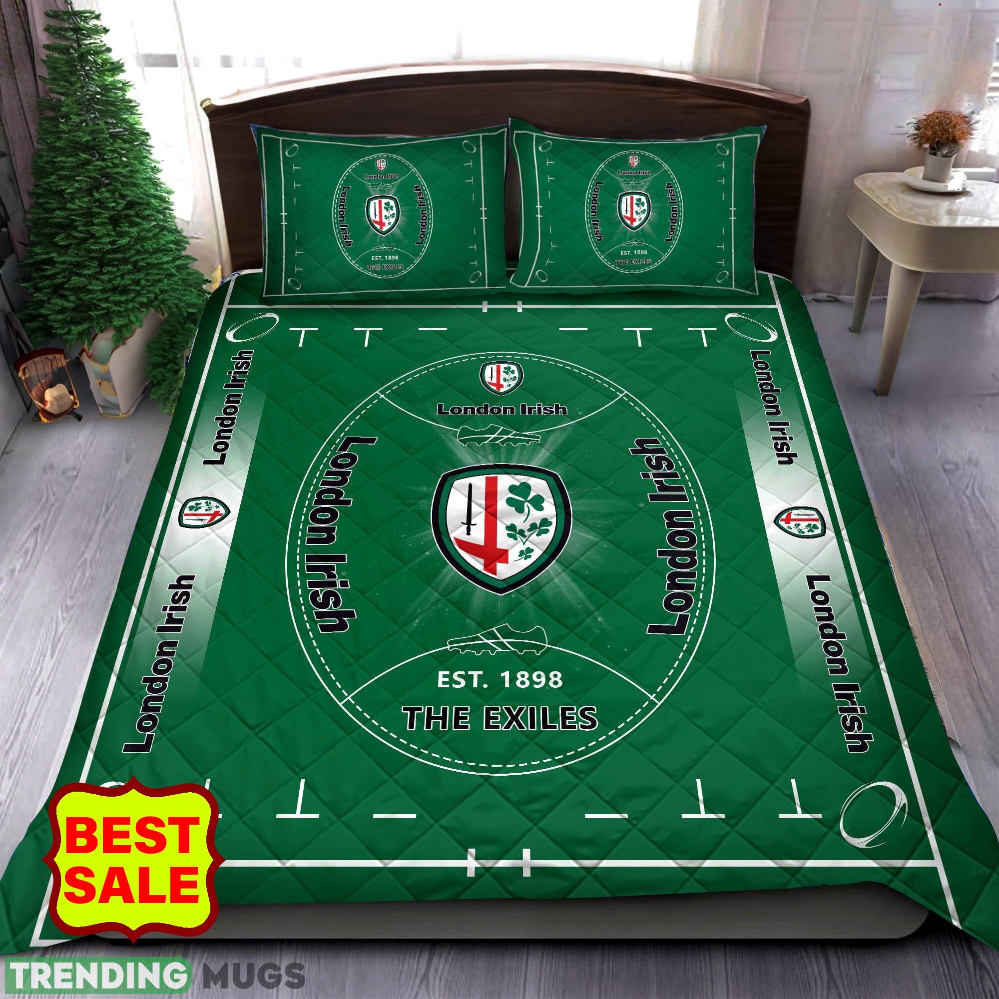 Premiership Rugby London Irish Fans Comfort Green Quilt Sets Full Size King Queen - Premiership Rugby London Irish Quilt Set_1 Premiership Rugby London Irish Fans Comfort Green Quilt Sets Full Size King Queen - Premiership Rugby London Irish Quilt Set_1